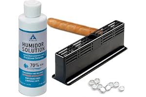 Cigarrfuktare & Humidor Solution kit, Bibehåller 70% RF för Cigarr Humidor –Inklud 3-Vägs cigarrfuktare,humidorvätska (7 OZ) för Cigarrlåda, DIY upgrade cigarr Luftfuktare,Fuktar 100 cigarrer