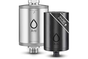 Alb Filter® Shungit Duschfilter für gesunde Haut & Haare Edelstahl Natur