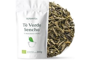 REPLANTEA CUIDAMOS TU NATURALEZA TE VERDE FOGLIE BIO 200g (100 Tazze) | Tè Verde Biologico Sfuso Sencha dalla Cina REPLANTEA