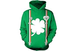 Momkonzz Sweat à capuche St Patrick pour adultes, enfants, garçons et filles, motif trèfle