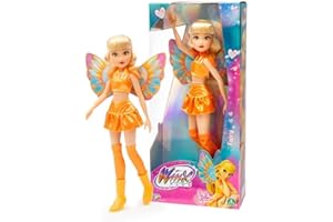 WINX CLUB Winx – Stella Fata, Bambola 27 cm con Ali Removibili e Look da Fata del Sole, Snodata, Giocattolo per Bambina e Bambini dai 4 Anni in su