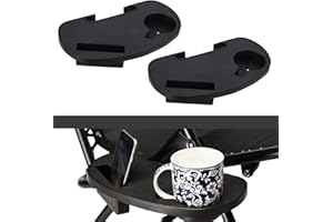 SUNMER Clip On Side Tables, Phone Tray And Cup Holder, Easy Clip On, Suitable For Sun loungers, Camping Chairs, Fishing chairs And Many More – Pack Of 2