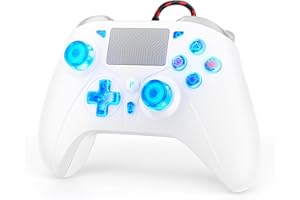 TURPOW Wired Controller für PS-5/PS-4/PC/PRO/SLIM, RGB Gamepad-Fernbedienung mit Dual-Motor-Vibration/6-Achsen-Sensor/Turbo/3,5-mm-Audiobuchse/Touchpad (RGB)