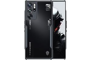 GIOPUEY Etui do Nubia Red Magic 9 Pro, twarde etui PC + miękkie TPU, o wysokiej przejrzystości, przezroczyste, odporne na wstrząsy, bez żółknięcia - czarne