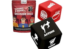 Gifton - Movie Dice Cinema Takeaway - Novelty Funny Joke Gag Family Dice Game Gift for Men Women Him Her Adults Kids Boys Girls Birthday Christmas Stocking Filler Office Secret Santa