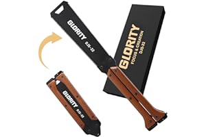 Glority, Pieghevole Giapponese da 8 Pollici, Sega a Mano per Legno Stabili a Doppio Bordo 13/14 TPI, 3 Ingranaggi per Molatura Laterale, a Trazione Con Lama Sk5, DJS-22