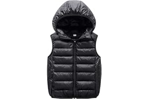 Ommda Gilet sans Manche à capuche léger et chaud pour garçons filles, Veste sans manches Automne Hiver