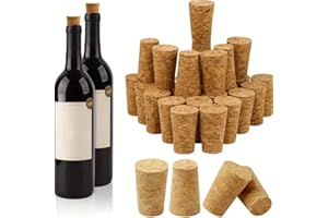 KJZEEX 20 Pcs Wine Corks Wine Bottle Cork Natural Soft Wood Tapered Stopper, Wood Corks Plugs, Natural Replacement Wine Beer Stopper Leakproof for Wine Bottles, Liquor Bottles Cork