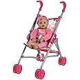 toy corner eco-friendly role play buggy stroller pushchair pram foldable toy and baby doll (Multi color)