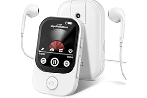 RWSRW 64 Go Lecteur MP3 avec Bluetooth 5.4, Caméra Pivotante à 180°, Mini Lecteur Musique, Haut-Parleur HD, Radio FM, Album Photo, Son HiFi Idéal, Liseuse de Livres électroniques, Podomètre de Sport