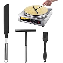 Crepes - Distributore e spatola, 2 pezzi, in acciaio inox, per crepe e crepe