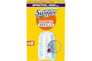 Swiffer Duster Plumeau Recharges, 25 Unités, Capture Poussière, Saleté, Poils et Allergènes, Efficace Contre 99.9% des Poussières, même dans les Coins Difficiles, Rapide et Efficace