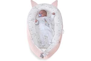 YGJT Baby Nest Pod for Baby 0-12months Newborn Lounger, Baby Bassinet Portable Baby Bed, Adjustable Newborn Nest Pod Breathable 100% Cotton Cover, Newborn Essentials