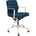 SOHO Mid Century Modern Soft Pad Management Chair (Dark Blue Fabric)