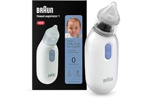 Braun Nässug 1 | Tar bort slem | BNA100 | Lindrar täppta näsor | Elektrisk sugkraft | Två sugnivåer | 2 nässpetsstorlekar