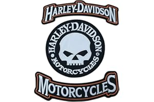 SUMA SHOP Harley Rockers Willie G. Skull, Gilet Da Moto Con Logo Sul Retro, 3 Pezzi