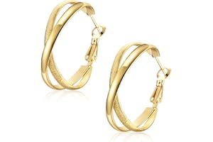 ITESSY Sterling Silver Hoop Earrings for Women Girls, Dainty Silver Hoops Earrings│Hypoallergenic Minimalist Modern Hoop Earrings│Birthday Anniversary Christmas Jewellery Gift