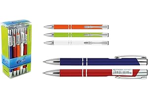 ‎MPM QUALITY MPM Quality Aluminium-Kugelschreiber, modern, leicht, elegant, hochwertig, ungiftig, 1 Päckchen mit 20 Stück/Kugelschreiber