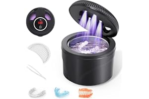 COSICOSY Ultrasonic Retainer Cleaner, 45kHz Ultrasonic Cleaner Machine with 4 Modes, Dental pod ultrasonic Cleaning Machine with Timer, for Dentures, Aligner, Mouth Guards, All Dental Appliances