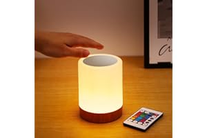 ‎NIXTRVE Nixtrve LED Nachttischlampe & Tischlampe Kabellos mit Touch, Stilllicht & Nachtlicht Dimmbar mit 13 Farben, USB Aufladbar, Timer Funktion für Schlafzimmer, Kinderzimmer & Camping