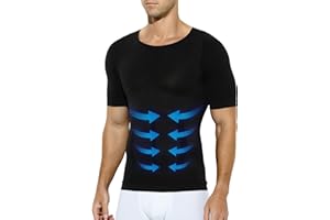 Casey Kevin Compression Shirts for Men Slimming Shirt Body Shaper Gynecomastia Base Layer Undershirts