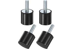 M METERXITY 4-Pack Rubber Mounts D20mmxH20mm Male Vibration Isolators Cylindrical Shock Absorber W M6 x 18mm Studs for Air Compressor/Car/Pump/Boat/Garage Motor/Bobbins Rubber Isolators