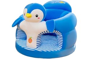 GENERIC Baby Seat Baby Sit up Chair Cartoon Animals Plush Sofa Chair Toddler Baby Learn to Sit up Chair Sofa Washable Cover for Back Head Support Sitting Infant Seat (Penguin)