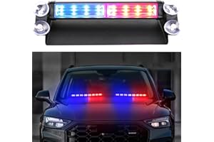 GKKBUFF LED Windshield Strobe Lights,Emergency Flashing lights,Car Strobe Warning,Beacon Warning Light,Flashing Beacon Light,Use for Car/Rescue Vehicle/Truck/Engineering Vehicle/Steamship (Red Blue)