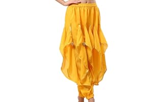 Baisdan Pantalones de harén para danza del vientre, disfraz de danza árabe india, pantalones tribales ondulados