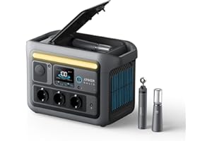 Anker SOLIX C800 Plus Station électrique Portable, générateur Solaire 1 200 W (1 600 W Max.) et Lampes de Camping, Recharge 58 Min, Batterie LiFePO4 768 Wh, Voyage, Maison (Panneau Solaire en Option)