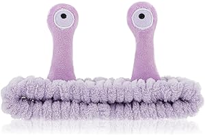 Sibba Gesichtswasch Stirnband Schnecken Spa Haarbänder Make up Stirnbänder Niedliches Cartoon Korallen Fleece Elastisches Kreatives Haar Accessoire zum Waschen des Gesichts Dusche Sport (Lila)