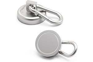 Ant Mag Carabiner Magnetic Hooks 36KG (80LBS) Heavy Duty Neodymium Magnet Carabiner with Swivel Carabiner Snap Hook for Indoor/Outdoor Hanging Bagnet Grill Kitchen Purse Factory Warehouse