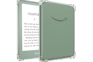 GLOBAL TECH Clear Case for 6" Amazon Kindle 11th Generation 2024 and 2022, Ultra Soft Flexible Transparent TPU Rubber Back Kindle Cover with Reinforced Edge Corners