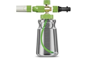 OHAYORI Miedziana lanca z pianki śnieżnej, wytrzymałe działo piankowe i przezroczysta butelka, akcesoria do myjki wysokociśnieniowej Karcher K2-K7, regulowana dysza natryskowa, mocowanie do mycia 5000