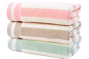 Qrity Zestaw 3 ręczników łazienkowych, 90 x 40 cm, 100% bawełna, wysoce chłonny, super miękki, do sauny do łazienki i prysznica