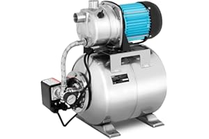 hillvert Pompa Autoadescante Per Irrigazione Da Giardino HT-ROBSON-JP1000CS (3.100 l/h, 1.000 W, Acciaio Inox)