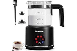 Milk Frother Electric 6 in 1 - Morpilot 500ml Automatic Milk Frothers Large Capacity Milk Steamer Visual Glass Hot Chocolate Maker Milk Warmer and Foamer for Coffee Latte