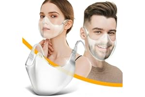MIAWPAY 1pcs Transparent Face Mask for Adults Clarity Mask Face Shield Anti-Fog Full Covering Clear Safety Face Protection Breathable Visible Reusable All Clear Face Bandanas Protective Facial Masks