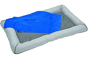 KAMEL GMBH Tierkissen mit Kühlmatte für Hunde und Katzen mit integrierter, selbstkühlender Matte | Maße: ca. 90 x 60cm | leicht zu reinigen (grau)