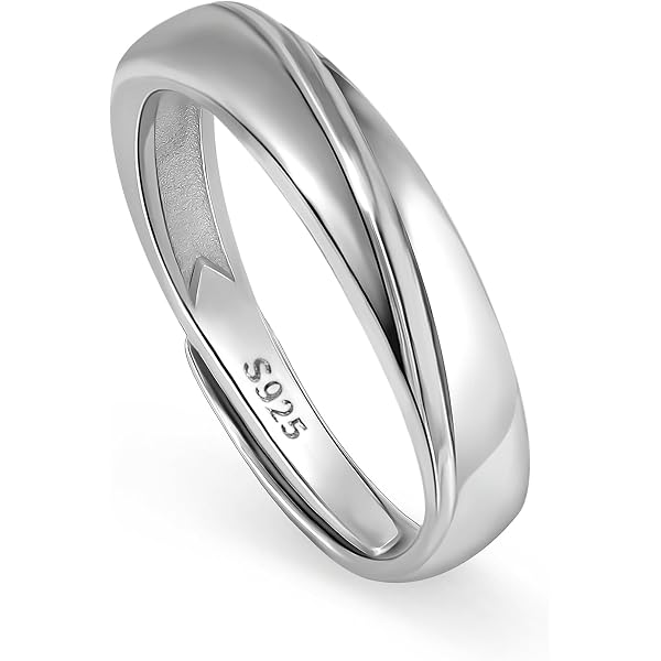 QKEPCY Coppia di Anelli Argento Sterling 925, Anello Fidanzamento per Donna Uomo Zirconi Fedine Fidanzamento Regolabile Promessa Fedine Sposa Confezione Gioielli Regalo Fedi Nuziali