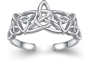 HOOHWE Keltischer Ring 925 Sterling Silber Ringe für Damen Verstellbar Keltisches Schmuck für Damen MäDchen