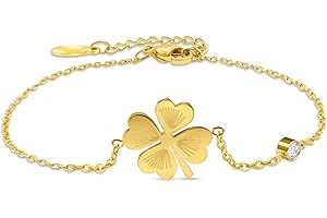 ittu Bracelets pour Femme + Boite cadeau - Bijoux Trèfle, Amour, Love et Cœur - Exprimez vos Sentiments avec Élégance, le Cadeau Parfait pour, Noël, Anniversaires [acier inoxydable]