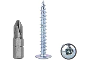 MARCOPOL Lot de 150 vis à bois en acier zingué 4,0 x 30 mm, vis en métal, tête bombée modifiée, auto-taraudeuse (150, 4,0 x 30 mm)