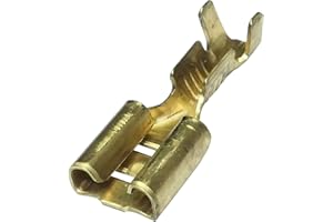 AERZETIX: Juego de 100 terminales hembra planos cable eléctrico en latón bruto 6.3mm C1364