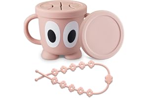 MORIX Jkevow Snackbecher Silikon, Snack Becher Baby mit Snackbecherdeckel und Staubschutzdeckel, Leckagefrei und Spülmaschinengeeignet, Ohne BPA, Blei oder Phthalatfrei