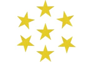 JIANZHENKEJI Adhesive Felt Star, 1 Inch Felt Star Stickers for DIY and Sewing Handcraft (100 Count, Yellow)