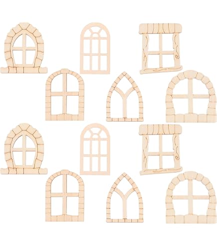 Alriedy Lot de 10 panneaux décoratifs miniatures en bois – 7 x 4,8 cm - Panneaux miniatures pour jardin, maisons naines et maisons de poupée