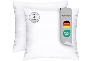 ‎KOMFORTEC Komfortec Pillow 80 x 80 cm, Set of 2, Oeko-Tex Certified Pillow with 1000 g Pillow Filling, Suitable for Allergy Sufferers, Washable
