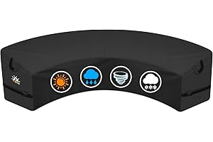 Zettum Curved Outdoor Furniture Covers Waterproof, 600D PU Patio Covers for Outdoor Sofa with Buckles, Heavy Duty Corner Sofa Cover Waterproof Garden Furniture Covers (320x482x80cm)