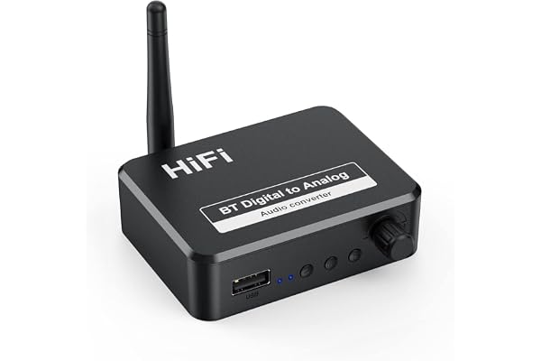 Tobo Bluetooth 5.1 Digital Audio Receiver, DAC, Digital to Analog Converter 3.5mm Aux RCA L/R U-Disk High Fidelity Optical Stereo 2 in1 Wireless Adadper - TD-843WA